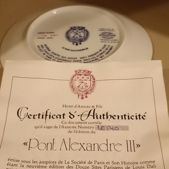 Pont Alexandre III Collector Plate - Picture 10 of 11